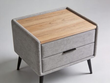 Upholstered Nightstand With Fabric Drawer